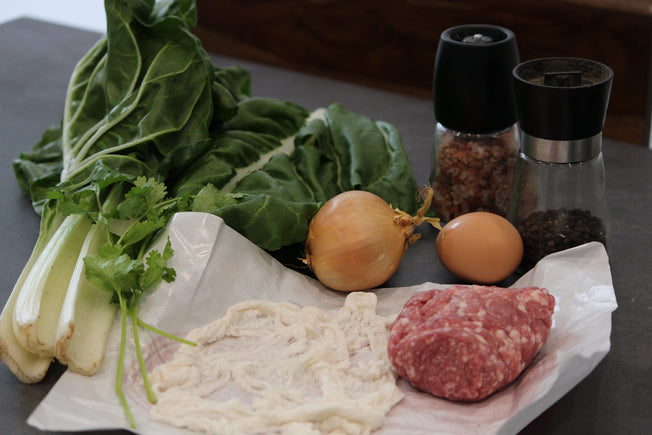 Foto de los ingredientes para las mini-caillettes